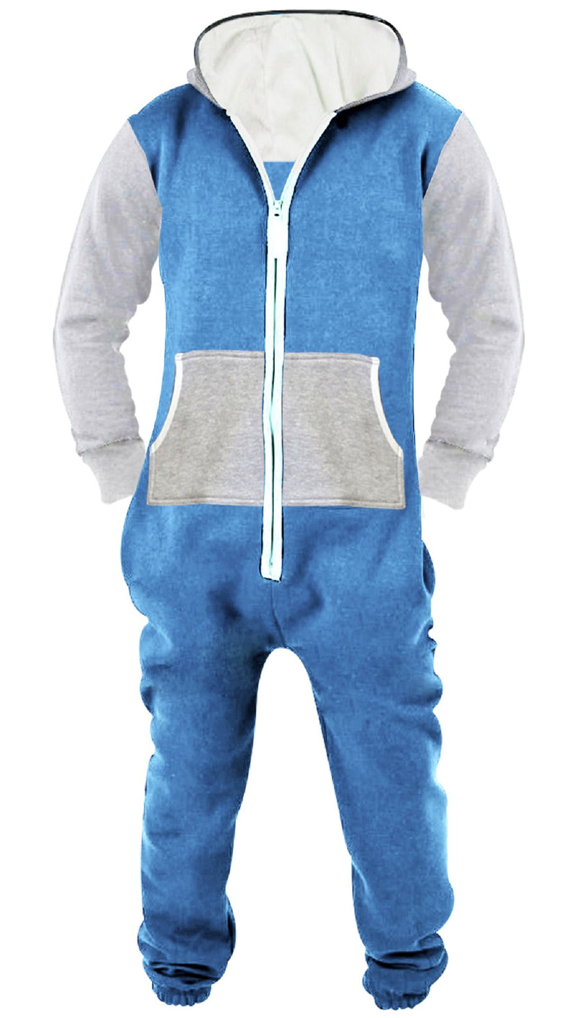 Mens Adult 1onesie Pajamas All in 1 Hooded Non Footed Playsuit OnePiece  Jumpsuit