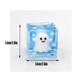 thumbnail image 2 of 2.16" Glow-in-the-Dark Ice Cube Squishy Toy, Halloween Ornament Inside with Snowflake Glitter, 2 of 5