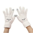thumbnail image 2 of absanyy Women's Cute Cartoon Kawaii Touchscreen Gloves - Warm Polyester, White, One Size Fits Most - Winter Accessories for Teens, 2 of 2