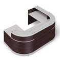 thumbnail image 2 of Esquire Glass Top UShaped Reception Desk with ADA Return  110"W x 79"D Driftwood Laminate/Silver Laminate Desktop Kickplate and Accents/Glass Top, 2 of 7