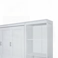 thumbnail image 4 of Full Size Pine Wood Murphy Bed with Desk and Bookshelf, White, No Spring Box for Bedroom, 4 of 17