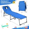 thumbnail image 4 of Kadyn Relaxing chair, Patio Lounge Chair, Recliner, Folding Chaise Lounge Chair with Face Hole for Beach-Blue, 4 of 6