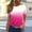 Hot Pink, variant on Womens Short Sleeve Tee Shirts Plus Size Tops Round Neck Casual Pullover Gradient Summer Blouses Hot Pink