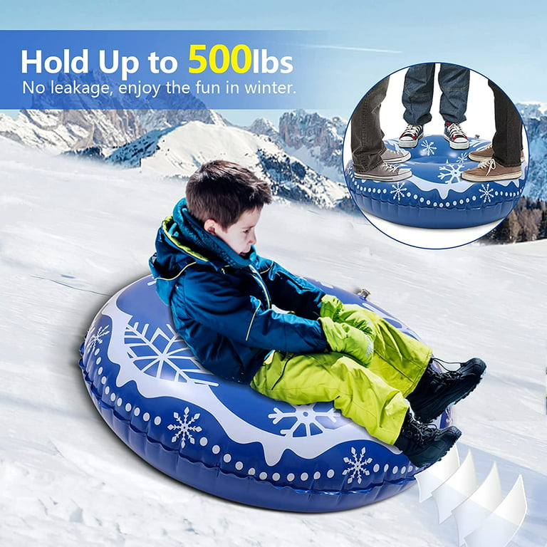 Inflatable Snow Sled, Heavy Duty Snow Tube with Reinforced Handles, Winter  Toys