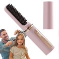 thumbnail image 1 of Cepillo alisador de pelo inalámbrico con calor ajustable, recargable por USB, 2 en 1, ideal para viajes., 1 of 5