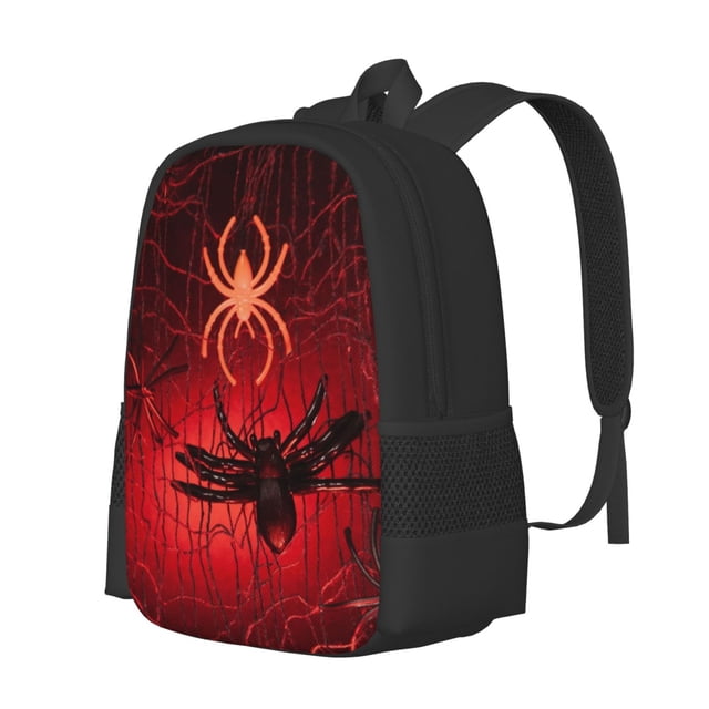 Fotbe Black Spider Web With Spiders Mochila para Hombre y Mujer - Tela Oxford 600D Resistente - Mochila Impermeable de Gran Capacidad para Escuela, Viajes y Senderismo