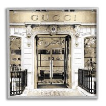 City Fashion Brand Shop Architecture Beauty & Fashion Graphic Art Gray Framed Art Print Wall Art