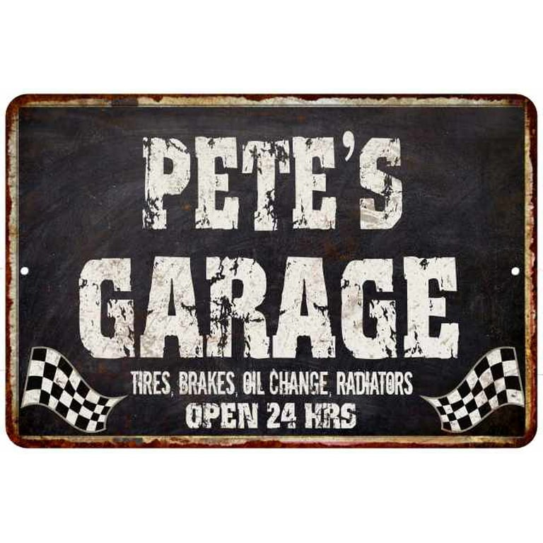PETE'S Garage Black Grunge Sign 8x12 Decor Gift 108120005102 PETE'S Garage Black Grunge Sign 8x12 Decor Gift 108120005102