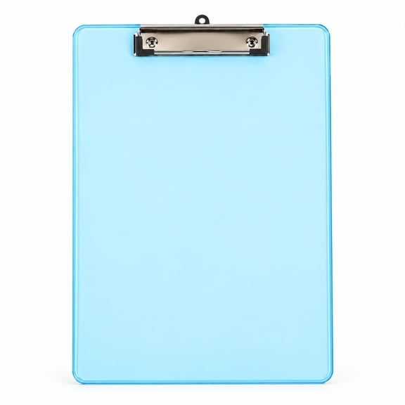 Plastic Clipboard, 1 Pack, 12.4 x 8.9 Inch, Letter/A4 Size, Low-Profile Metal Clip,Blue