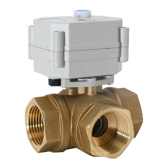 DN25 1" Motorized Ball Valve,DC12V 3 Way Brass Electric Ball Valve With indication and manual,CR301