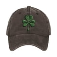 thumbnail image 2 of Clover Hat St. Patrick Hat St. Patrick Caps St. Patrick Merch St. Patrick Stuff Unisex St. Patrick's Day Shamrock Graphic Vintage Hat Casual Baseball Cap, Coffee, 2 of 3