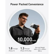 Anker MagGo Power Bank, Qi2 Certified 15W Ultra-Fast MagSafe-Compatible Portable Charger, 10,000mAh Battery Pack with Smart Display & Foldable Stand