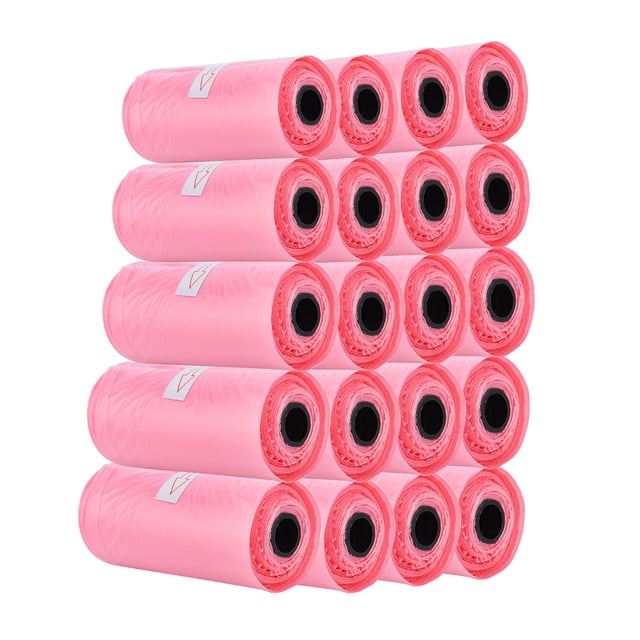 20 Rolls Disposable Garbage Bag Baby Waste Pick Up Clean Up Bag Pink Plastic Diaper Disposal Refill For Travel Pet