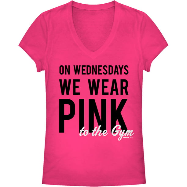 Mean Girls - Mean Girls Pink Gym - Deep V-Neck Girls Jr Hot Pink ...