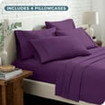 thumbnail image 6 of Bare Home Luxury Bed Sheet Set - Premium 1800 Collection - 6 Piece - Queen, Plum, 6 of 8