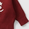 thumbnail image 6 of Cute Embroidered Sweaters Girls Casual Chunky Knit Oversized Sweater Winter Fall Pullover Tops Wine, 12 M, 6 of 7