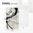 thumbnail image 4 of WERPE Soft Bath Towel Black And Beige Abstract Neutral Prints Minimalist Line 2-Pack 27.5x16 inch 27.5*16in, 4 of 6