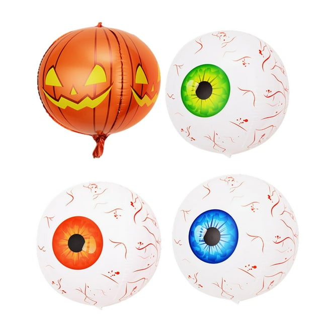Décorations de Globe Oculaire Gonflable d'Halloween Ballons Anti-Sang Jouets Globe Oculaire Effrayant 4 Pcs