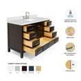 thumbnail image 3 of ARIEL Bathroom Vanity 55" Inch with Pure White Quartz Countertop and Rectangle Sink in Espresso, 2 Soft Closing Doors, 9 Full Extension Dovetail Drawers, with Backsplash, No Mirror, 3 of 8