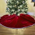 thumbnail image 5 of Haute Decor 80 Inch Santa's Surprise™ Santa Bag Tree Skirt, Burgundy Velvet Fabric, Double-Sided, 5 of 8