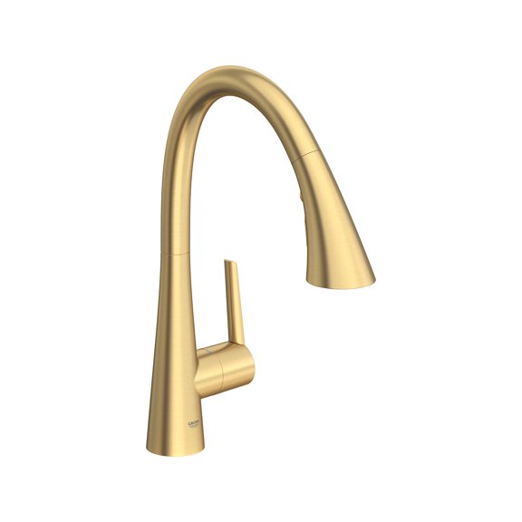 Grohe 32 298 3 Zedra 1.75 GPM Single Hole Pull Down Kitchen Faucet - Brushed Cool Sunrise