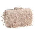 thumbnail image 2 of Unique Women Evening Bag Vintage Style Lady Handbag Feather Chain Fashion Socialite Dinner Bag Clutch Beige Color, 2 of 9