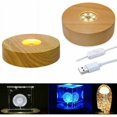 thumbnail image 1 of Eco-friendly Illumination: Wooden Lamp Holders, LED Light Display Pedestal for Crystal, Glass, Acrylic Art, with Tri-Color LEDs & Brightness Control (Pack of Two), 1 of 5