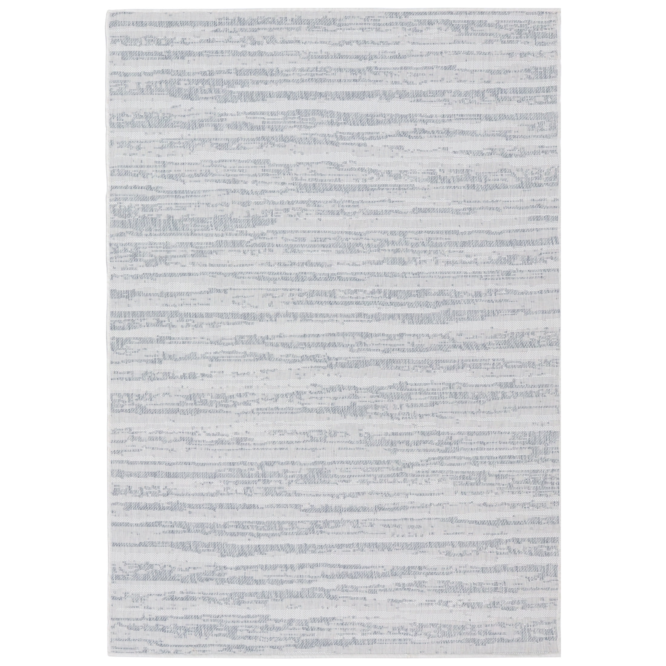 Sunnydaze Artistic Storms Modern Flat Weave Gray Abstract Stripes Outdoor Area Rug, 5' x 7'