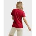 thumbnail image 3 of Hanes Perfect-T Women's Cotton Crewneck T-Shirt Deep Red XL, 3 of 5