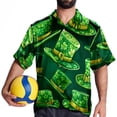 thumbnail image 4 of Saint Patrick's Day Men's Short Sleeve Beach Shirts Poplin Spread Collar Tops Casual Printed Button Down Summer Unisex, 4 of 6