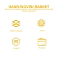 thumbnail image 4 of 1pc Rattan Woven Flower Cesta de Almacenamiento Natural Cesta Huevos Titular de Huevos Amarillo, 4 of 6