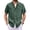 Green, variant on CIENVNSTG Men's Casual Shirts Cotton Linen Short-Sleeved Shirts Solid Color Turn-Down Collar Casual Beach Style Thin Tops Dark Purple 2XL