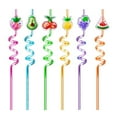 thumbnail image 6 of Cartoon Ornament Straws Kids-friendly Drinking Straws 6pcs Cartoon Sequin Straws Cat Love Crown Rabbit Fruit Shaped Decorations Plastic for Kids, 6 of 8