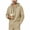 Khaki, variant on Quarter Zip Sweatshirt for Men Casual Linen Long Sleeve Drawstring Pullover Hoodies Summer Travel Beach Vacation Tops Black M