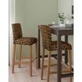 thumbnail image 2 of Brown Leopard Print Bar Stool Covers Set of 4, Classic Abstract Animal Patterned Stretch Washable Bar Chair Covers with Backs, Removable Pub Counter Height Chair Cover for Kitchen Dining Room Cafe, 2 of 7