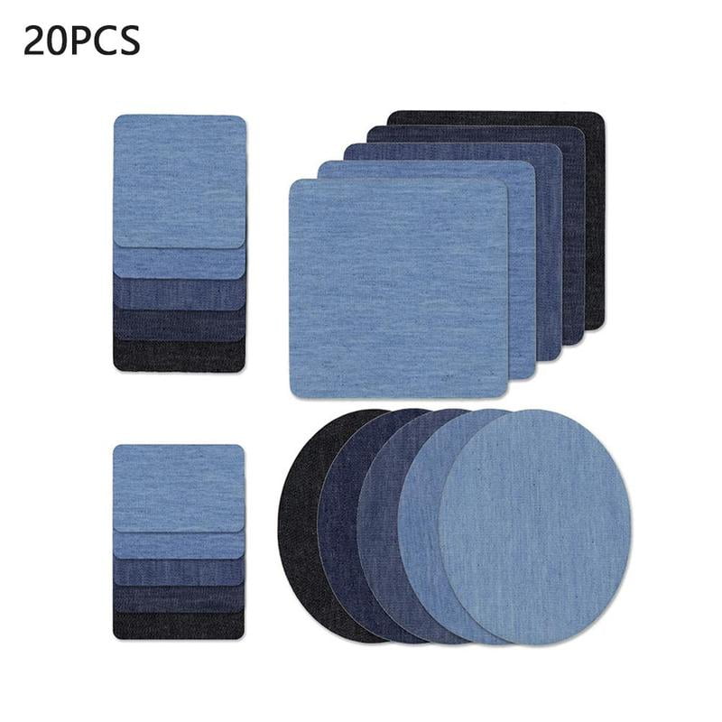 20pcs 5 Color Diy Iron On Denim Fabric Patches For Clothing Jeans ...