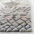 thumbnail image 5 of SAFAVIEH Casablanca Merton Abstract Moroccan Wool Shag Runner Rug, Grey/Olive, 2'3" x 8', 5 of 8