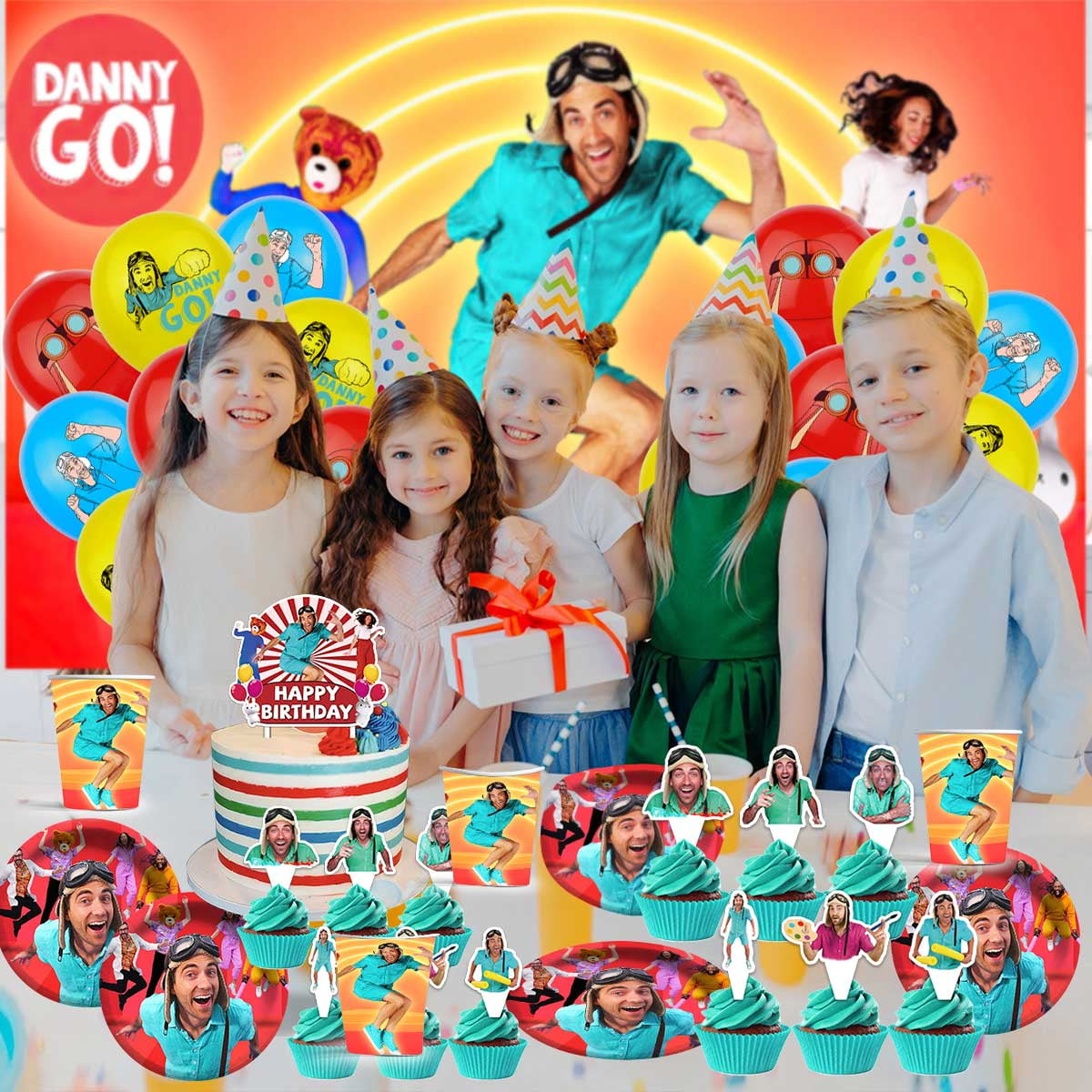 GoDanny Party Supplies Latex Balloons Decor Banner Backdrop Kit Birthday Decorations