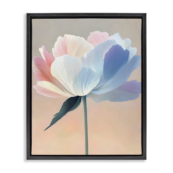 Stupell Industries Shabby Chic Pink & Blue Flower Serenity Black Floating Frame Canvas Art, 17 x 21, by The Prints Vibe