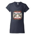 thumbnail image 3 of Baseball Mom Jaguar Print Sports Womenâ€™s Standard V-Neck Tee, Navy, Large, 3 of 5