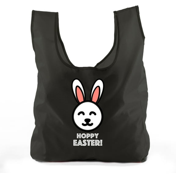 Easter Basket Bags, Bulk Reusable Grocery Bags, Easter Egg Hunt Tote Bags - Hoppy Easter