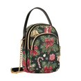 thumbnail image 7 of FORMRS Crossbody Bag for Women Quilted Travel Shoulder Cell Phone Purse with Chain Strap Handbag, Black Christmas Holly, 7 of 7