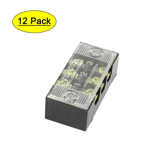 4 Pcs 600V 15A 3P Dual Row Electric Barrier Terminal Block Wire Connector Bar