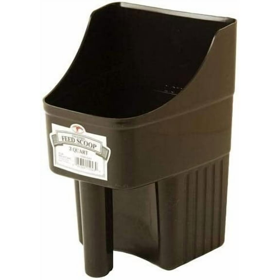 Little Giant Heavy Duty Plastic Black 3-Quart Stackable Feed Scoop