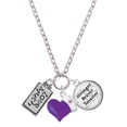 thumbnail image 1 of Delight Jewelry Silvertone Love Much - Purple Heart Nurse Strong Zoe Necklace, 1 of 4
