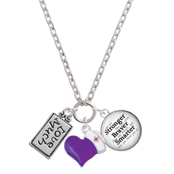 Delight Jewelry Silvertone Love Much - Purple Heart Nurse Strong Zoe Necklace