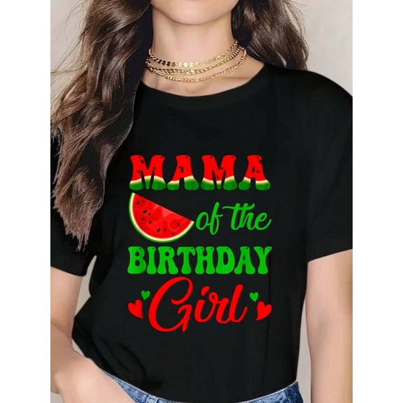 Mama Birthday One In A Melon Watermelon Birthday Girl T-Shirt