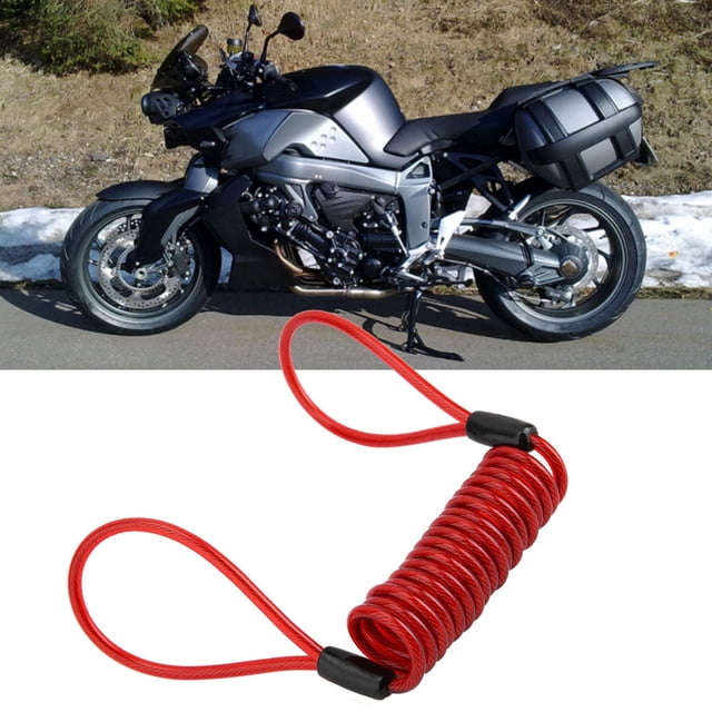 Cuerda de Advertencia de Cable de Bobina de Recordatorio de Bloqueo de Freno de Disco de bicícleta de Motocicleta Antirrobo de Pvc Rojo