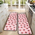 thumbnail image 4 of Kitchen Rugs Sets Of 2,Strawberry Plants Fruit Flower Pink Pattern Anti Fatigue Kitchen Mat Rugs Non Slip Washable,Decorative Kitchen Floor Mats for Kitchen,Sink,Laundry,17"x47"+17"x47", 4 of 5