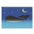 thumbnail image 1 of Whale Cutting Board, Mammal in the Ocean Moon and Stars Friendly Design, Decorative Tempered Glass Cutting and Serving Board, Large Size, Blue Grey and Pale Blue, by Ambesonne, 1 of 1